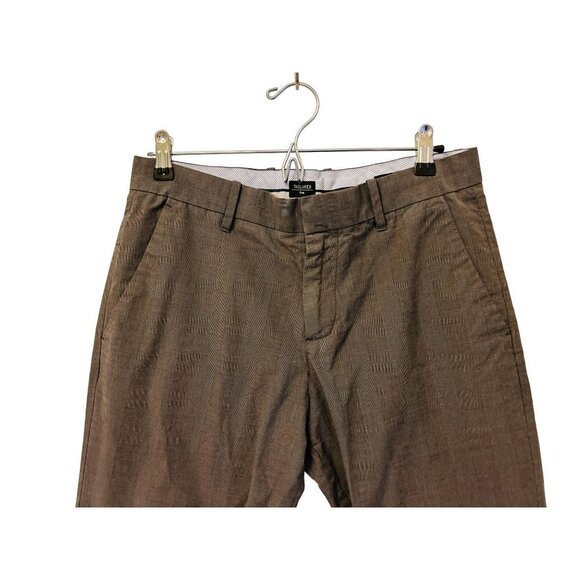 GAP Tailored Casual Pants Strait Fit Cotton Trousers in Beige Tartan Size 31/30 - Picture 2 of 8